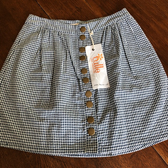 Tulle Dresses & Skirts - Tulle 100% Cotton Gingham Skirt Size Small NWT